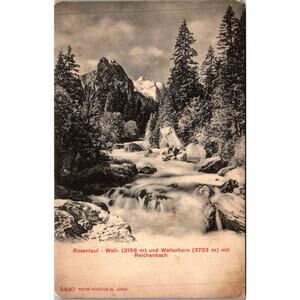 Wellhorn and Wetterhorn Peaks in Switzerland Vintage Postcard SP17-14